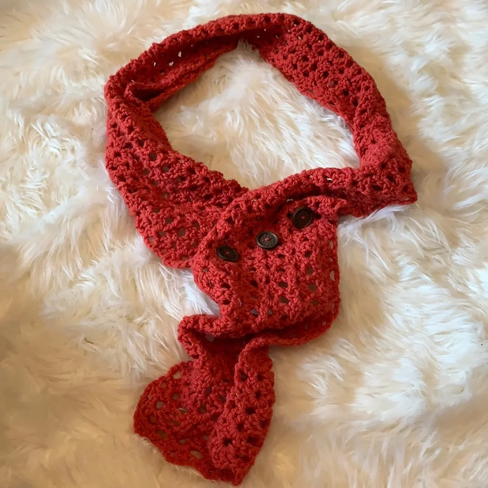 Hand crocheted infinity scarf